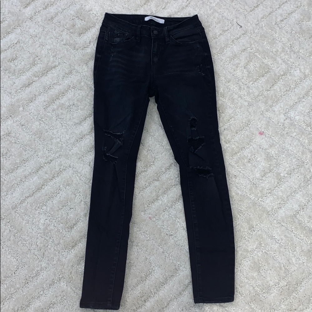 black ripped jeans